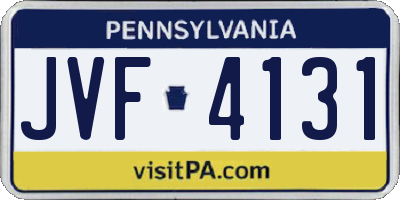 PA license plate JVF4131
