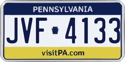 PA license plate JVF4133