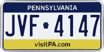 PA license plate JVF4147