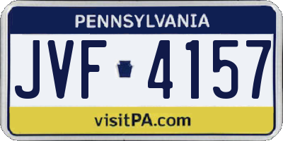 PA license plate JVF4157