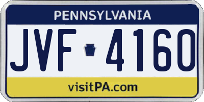 PA license plate JVF4160