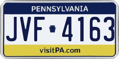 PA license plate JVF4163