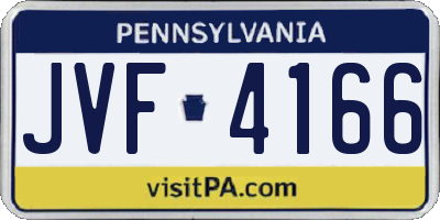 PA license plate JVF4166