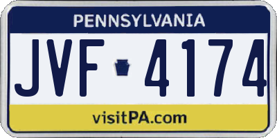 PA license plate JVF4174