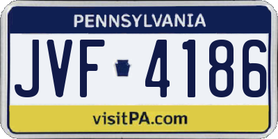 PA license plate JVF4186