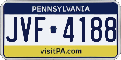 PA license plate JVF4188