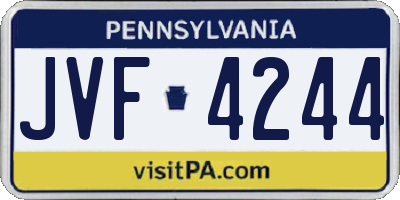 PA license plate JVF4244