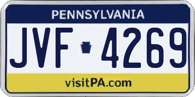 PA license plate JVF4269