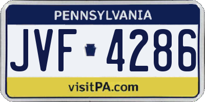 PA license plate JVF4286