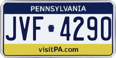 PA license plate JVF4290