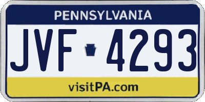PA license plate JVF4293