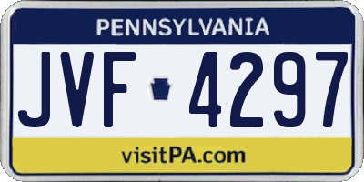 PA license plate JVF4297
