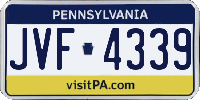 PA license plate JVF4339
