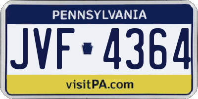 PA license plate JVF4364