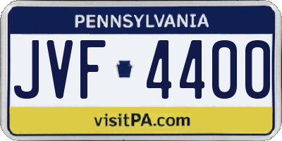 PA license plate JVF4400
