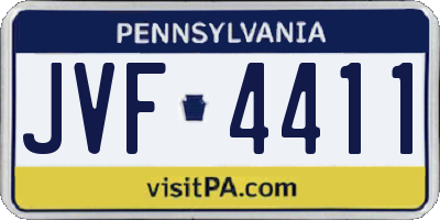 PA license plate JVF4411