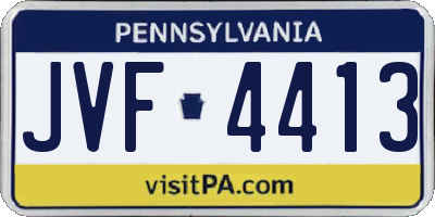 PA license plate JVF4413