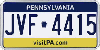 PA license plate JVF4415