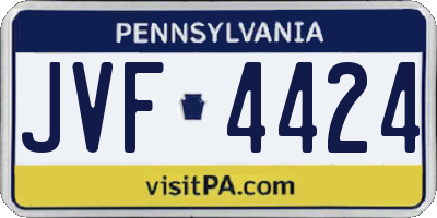 PA license plate JVF4424