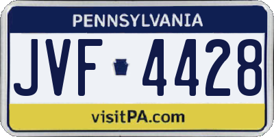 PA license plate JVF4428
