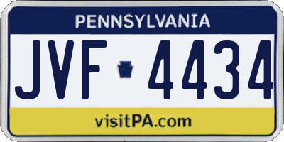 PA license plate JVF4434