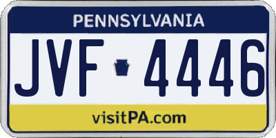 PA license plate JVF4446