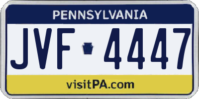 PA license plate JVF4447