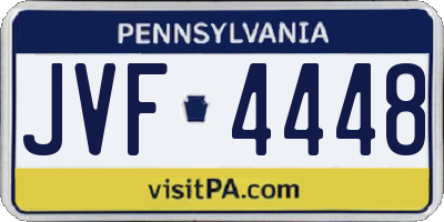 PA license plate JVF4448