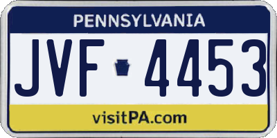 PA license plate JVF4453