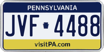 PA license plate JVF4488