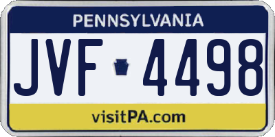 PA license plate JVF4498