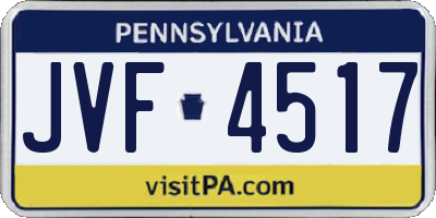 PA license plate JVF4517