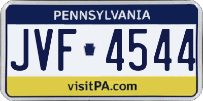 PA license plate JVF4544
