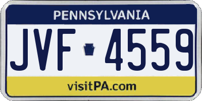 PA license plate JVF4559