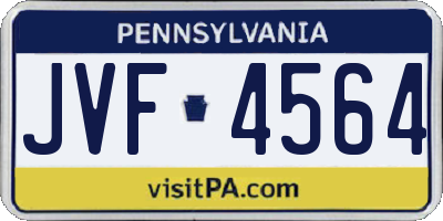 PA license plate JVF4564