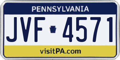 PA license plate JVF4571