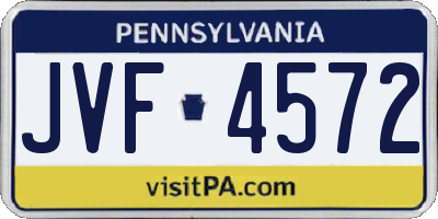 PA license plate JVF4572