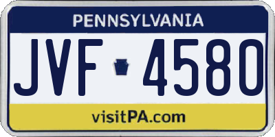 PA license plate JVF4580