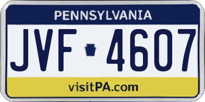 PA license plate JVF4607