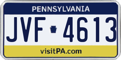 PA license plate JVF4613