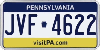 PA license plate JVF4622
