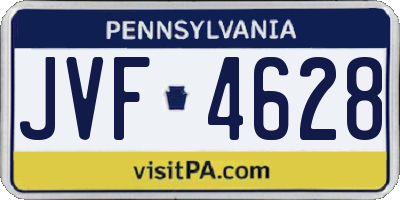 PA license plate JVF4628
