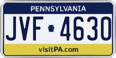 PA license plate JVF4630