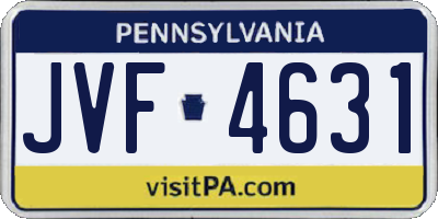 PA license plate JVF4631