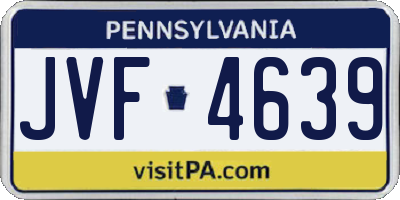 PA license plate JVF4639