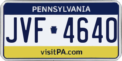 PA license plate JVF4640