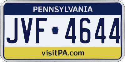 PA license plate JVF4644