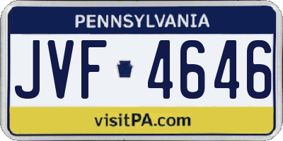 PA license plate JVF4646