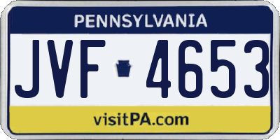 PA license plate JVF4653