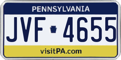 PA license plate JVF4655
